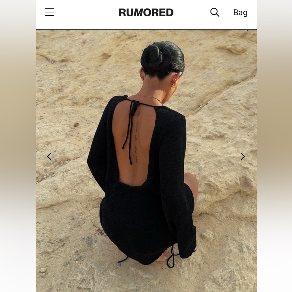 NWOT Rumored long sleeve backless dress